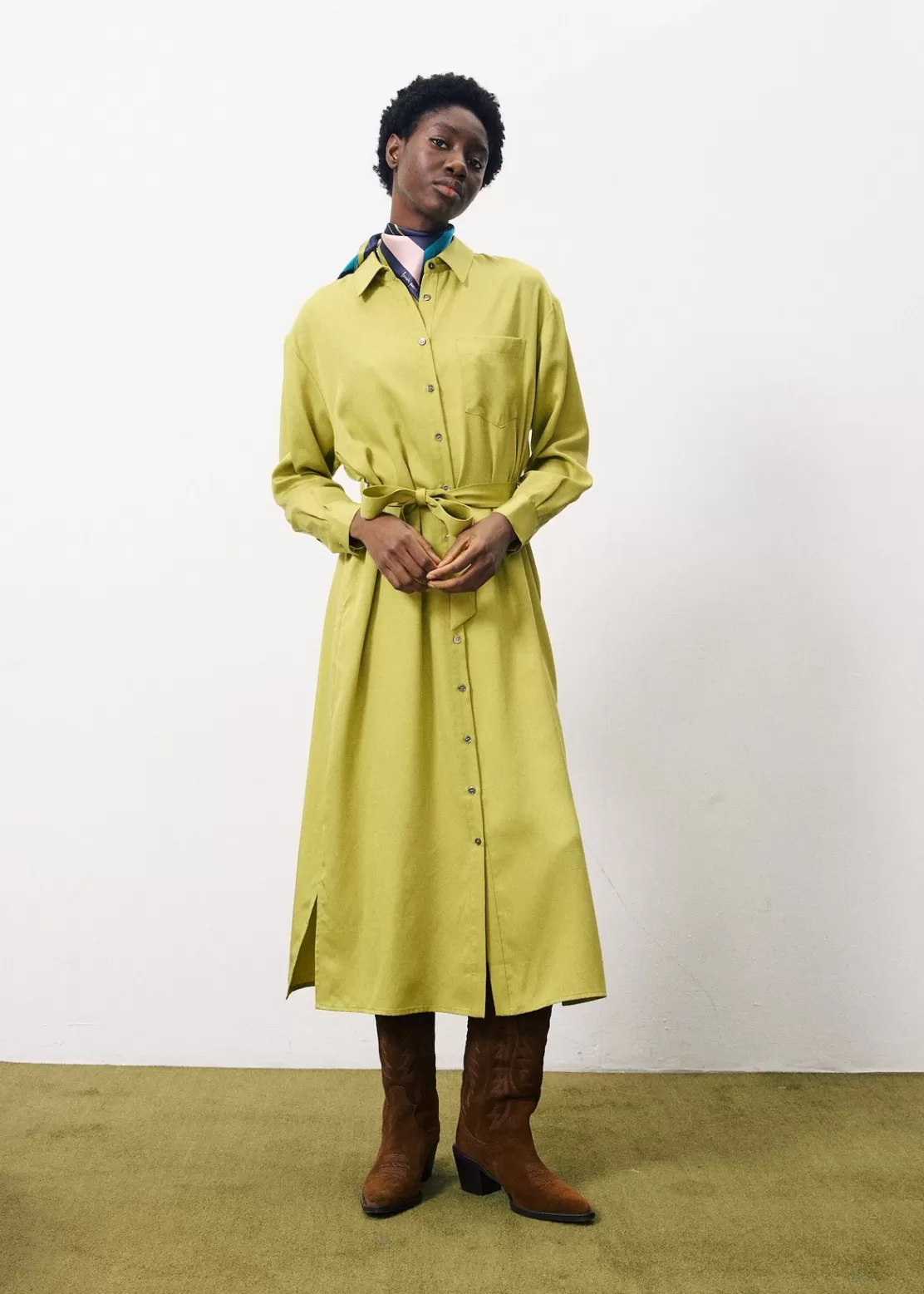 FRNCH Dresses^ADENISSE Dress Green