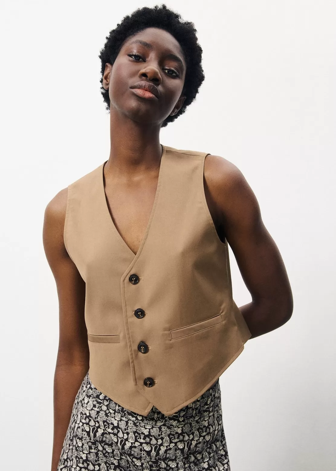 FRNCH Sweaters & Cardigans^ALIX Waistcoat Brown