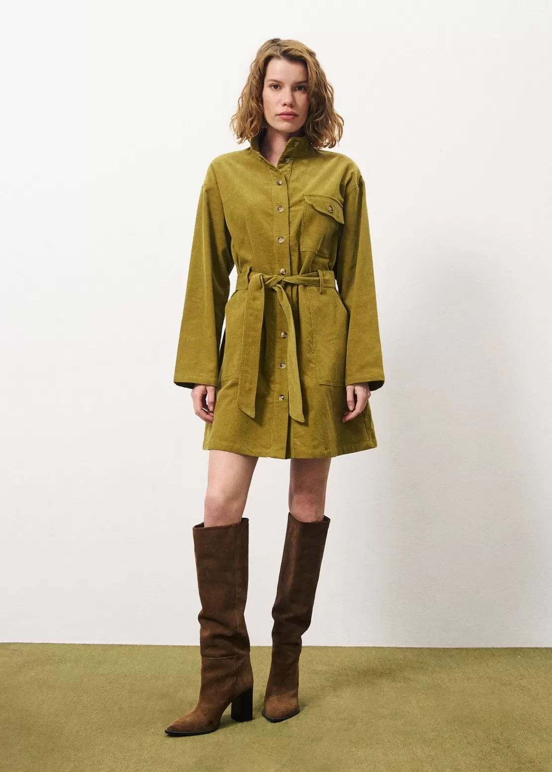 FRNCH Dresses^CLOELIA Dress Green