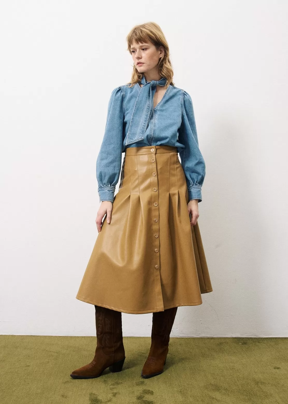 FRNCH Skirts^EDANA Skirt Brown