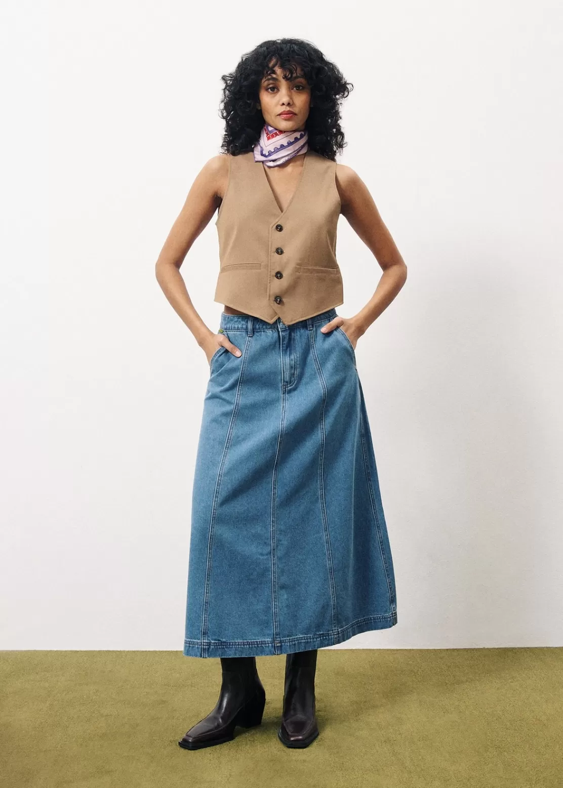 FRNCH Skirts^ERMELINE Skirt Blue