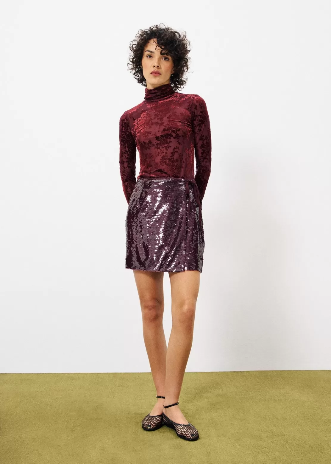 FRNCH Skirts^ROMANE Skirt Red